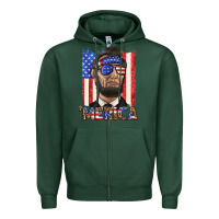 Merica With Lincoln Zipper Hoodie | Teevron
