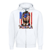 White merica with lincoln Zipper Hoodie - texasbilliewilder