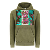 Vintage Olive pink floral nurse with flowers Vintage Hoodie - AdoDesignShop