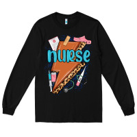 Black nurse lightning bolt Long Sleeve Tee - MaliasSmallBusiness