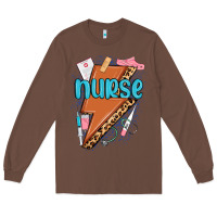 Chestnut nurse lightning bolt Long Sleeve Tee - MaliasSmallBusiness