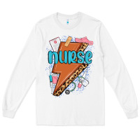 White nurse lightning bolt Long Sleeve Tee - MaliasSmallBusiness