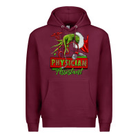 Burgundy christmas character hand physician assistant Premium Hoodie - NancyCooperArtShop