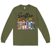 Army Green swiftea books Long Sleeve Tee - MaliasSmallBusiness