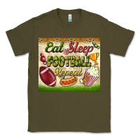 Army Green eat sleep football repeat tumbler Classic Tee - BundleAndBundleShop