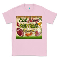 Bubblegum Pink eat sleep football repeat tumbler Classic Tee - BundleAndBundleShop