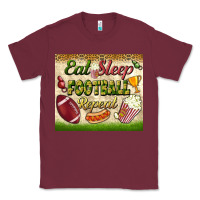 Burgundy eat sleep football repeat tumbler Classic Tee - BundleAndBundleShop