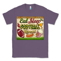 Lavender eat sleep football repeat tumbler Classic Tee - BundleAndBundleShop