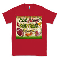 Red eat sleep football repeat tumbler Classic Tee - BundleAndBundleShop