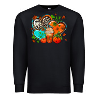 Black western leopard  fall   hearts Premium Sweatshirt - AdoDesignShop