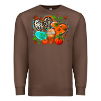 Chestnut western leopard  fall   hearts Premium Sweatshirt - AdoDesignShop