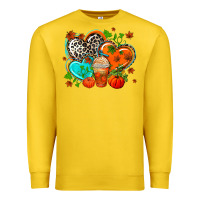 Lemon western leopard  fall   hearts Premium Sweatshirt - AdoDesignShop