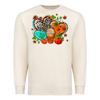 Sandshell western leopard  fall   hearts Premium Sweatshirt - AdoDesignShop