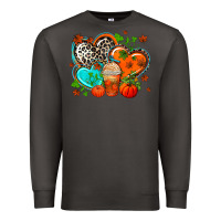 Smoke western leopard  fall   hearts Premium Sweatshirt - AdoDesignShop