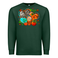 Sports Green western leopard  fall   hearts Premium Sweatshirt - AdoDesignShop