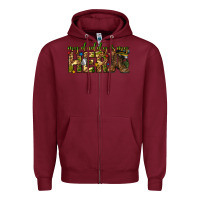 Burgundy my daddy is my hero army western Zipper Hoodie - texasbilliewilder