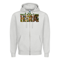 Dove Grey my daddy is my hero army western Zipper Hoodie - texasbilliewilder