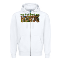 White my daddy is my hero army western Zipper Hoodie - texasbilliewilder