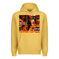 Antique Gold firefighter thin red lin Premium Hoodie - LillyAllenDesigns
