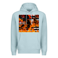 Blue Mist firefighter thin red lin Premium Hoodie - LillyAllenDesigns