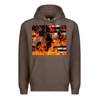Coffee firefighter thin red lin Premium Hoodie - LillyAllenDesigns