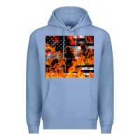 Colony Blue firefighter thin red lin Premium Hoodie - LillyAllenDesigns