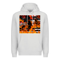 Dove Grey firefighter thin red lin Premium Hoodie - LillyAllenDesigns