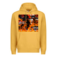 Mustard firefighter thin red lin Premium Hoodie - LillyAllenDesigns