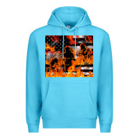 Ocean Blue firefighter thin red lin Premium Hoodie - LillyAllenDesigns