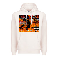 Pale Pink firefighter thin red lin Premium Hoodie - LillyAllenDesigns