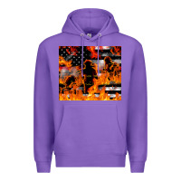 Purple firefighter thin red lin Premium Hoodie - LillyAllenDesigns