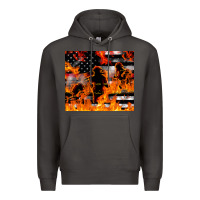 Smoke firefighter thin red lin Premium Hoodie - LillyAllenDesigns