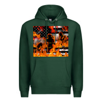 Sports Green firefighter thin red lin Premium Hoodie - LillyAllenDesigns
