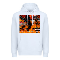 White firefighter thin red lin Premium Hoodie - LillyAllenDesigns