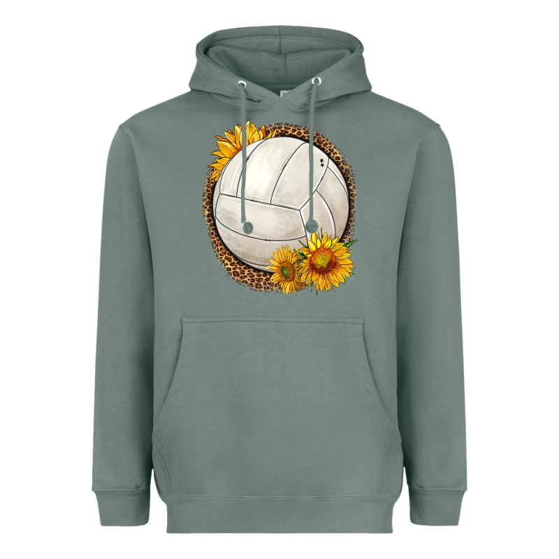 Western Volleyball With Sunflower Heavyweight Hoodie by HRA Design Shop | Teevron