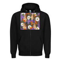 Black easter bunny carrot daisys leopard glitter Zipper Hoodie - RanaPortraitStore