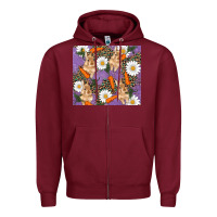 Burgundy easter bunny carrot daisys leopard glitter Zipper Hoodie - RanaPortraitStore