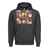 Charcoal Heather easter bunny carrot daisys leopard glitter Zipper Hoodie - RanaPortraitStore
