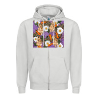 Dove Grey easter bunny carrot daisys leopard glitter Zipper Hoodie - RanaPortraitStore