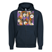 Navy easter bunny carrot daisys leopard glitter Zipper Hoodie - RanaPortraitStore