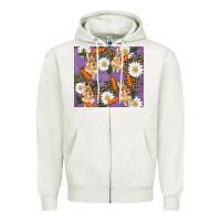 Oatmeal Heather easter bunny carrot daisys leopard glitter Zipper Hoodie - RanaPortraitStore