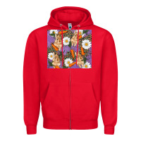 Red easter bunny carrot daisys leopard glitter Zipper Hoodie - RanaPortraitStore