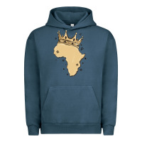 Pigment Midnight Navy africa with crown Urban Hoodie - MaliasSmallBusiness