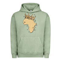 Pigment Oil Green africa with crown Urban Hoodie - MaliasSmallBusiness