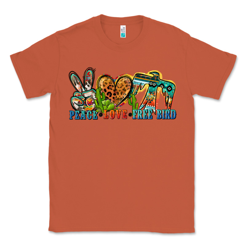 Peace Love Free Bird Classic Tee by Zillion Design Studio | Teevron