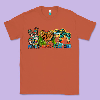 Peace Love Free Bird Classic Tee Designed By Zillion Design Studio
