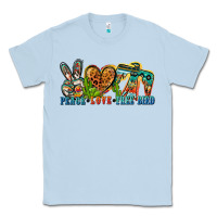 Dusty Blue peace love free bird Classic Tee - Zillion Design Studio