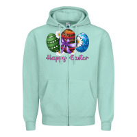 Seafoam easter western eggs happy easter Zipper Hoodie - RanaPortraitStore