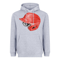 Heather Grey red baseball helmet fa element Heavyweight Hoodie - FaDigitalArtStudio