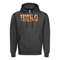 Charcoal Heather my daddy is my hero dispatcher Zipper Hoodie - texasbilliewilder